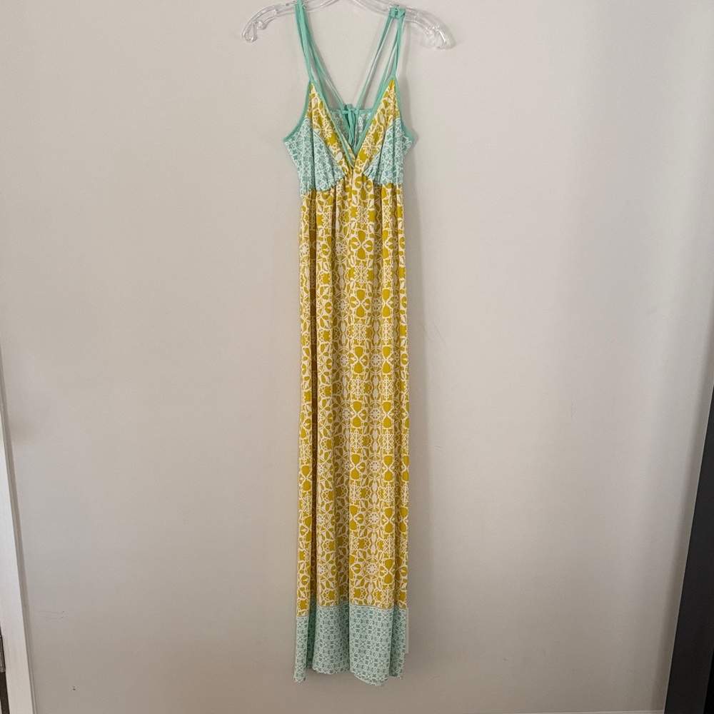 Love Stitch Mint and Lemon Patterned Dress